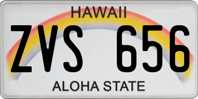 HI license plate ZVS656