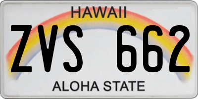 HI license plate ZVS662