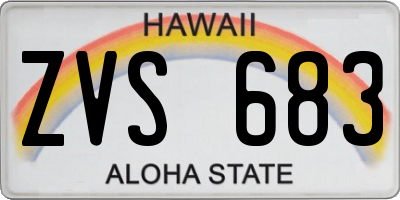 HI license plate ZVS683