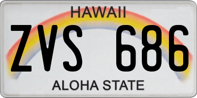 HI license plate ZVS686