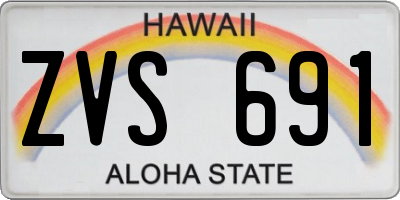HI license plate ZVS691