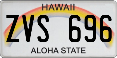 HI license plate ZVS696