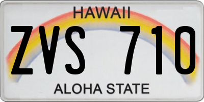 HI license plate ZVS710