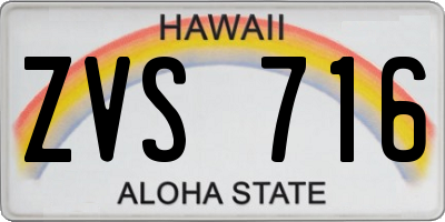 HI license plate ZVS716