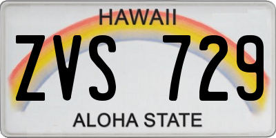 HI license plate ZVS729