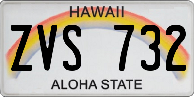 HI license plate ZVS732