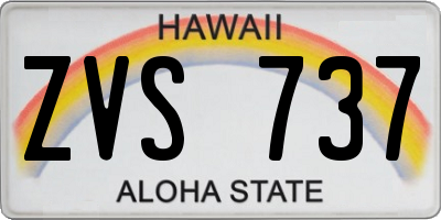 HI license plate ZVS737
