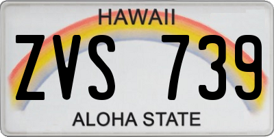 HI license plate ZVS739