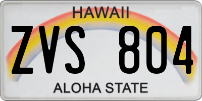 HI license plate ZVS804