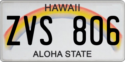 HI license plate ZVS806