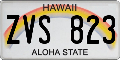 HI license plate ZVS823