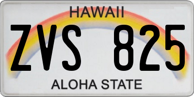 HI license plate ZVS825