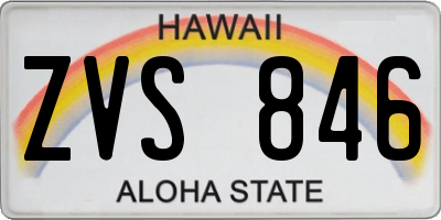 HI license plate ZVS846