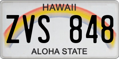 HI license plate ZVS848