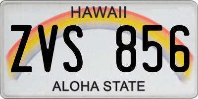 HI license plate ZVS856