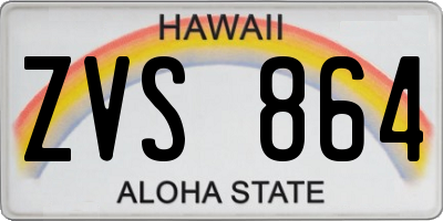 HI license plate ZVS864