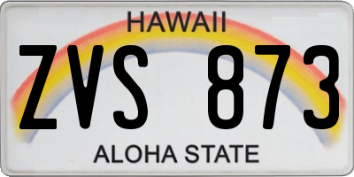 HI license plate ZVS873