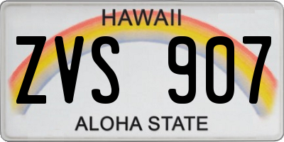 HI license plate ZVS907