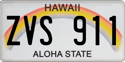 HI license plate ZVS911