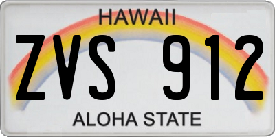 HI license plate ZVS912