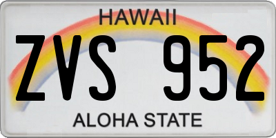 HI license plate ZVS952