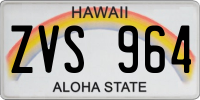 HI license plate ZVS964