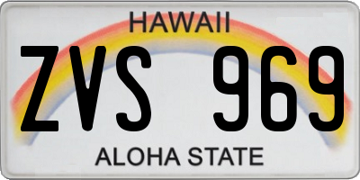HI license plate ZVS969