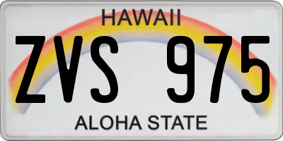 HI license plate ZVS975