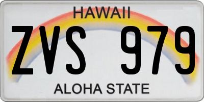 HI license plate ZVS979