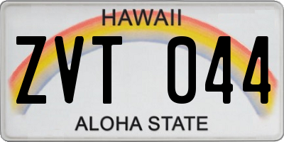 HI license plate ZVT044