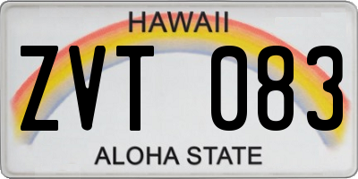 HI license plate ZVT083