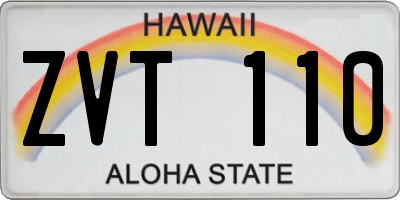 HI license plate ZVT110
