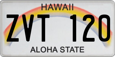 HI license plate ZVT120