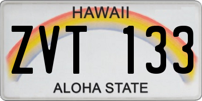 HI license plate ZVT133