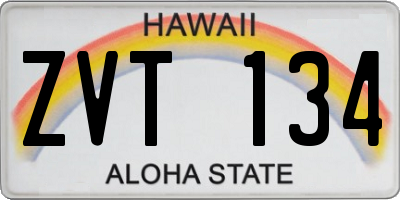 HI license plate ZVT134