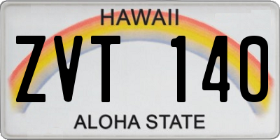 HI license plate ZVT140