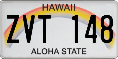 HI license plate ZVT148