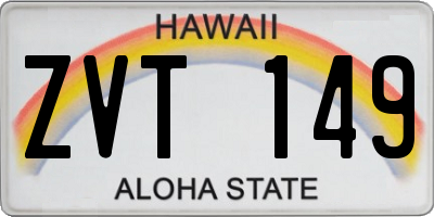 HI license plate ZVT149
