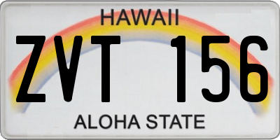 HI license plate ZVT156