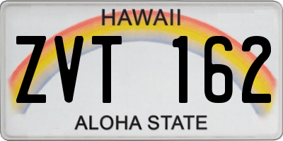 HI license plate ZVT162