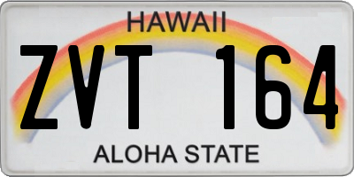 HI license plate ZVT164