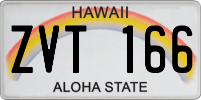 HI license plate ZVT166