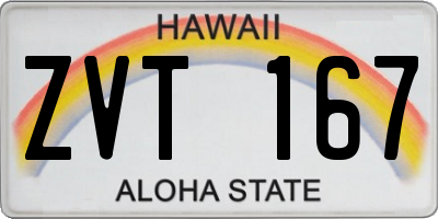 HI license plate ZVT167