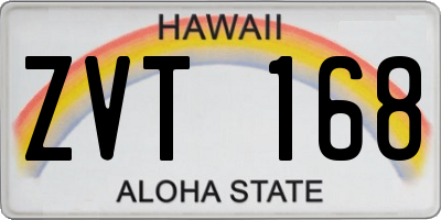HI license plate ZVT168