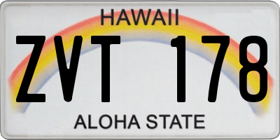 HI license plate ZVT178