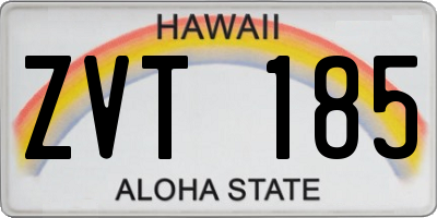 HI license plate ZVT185