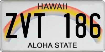 HI license plate ZVT186