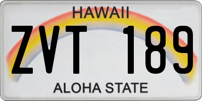HI license plate ZVT189