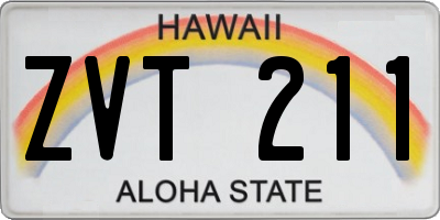 HI license plate ZVT211