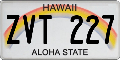 HI license plate ZVT227